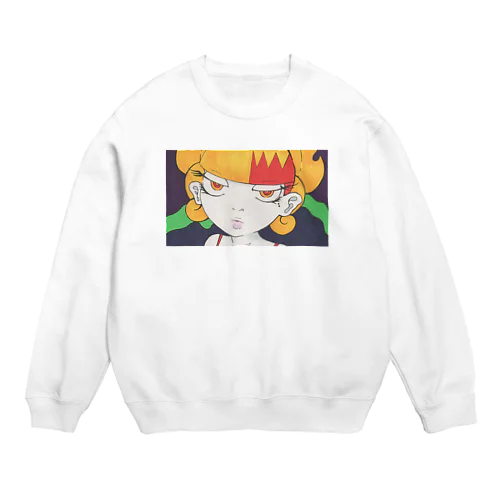 女の子作品010　顏 Crew Neck Sweatshirt