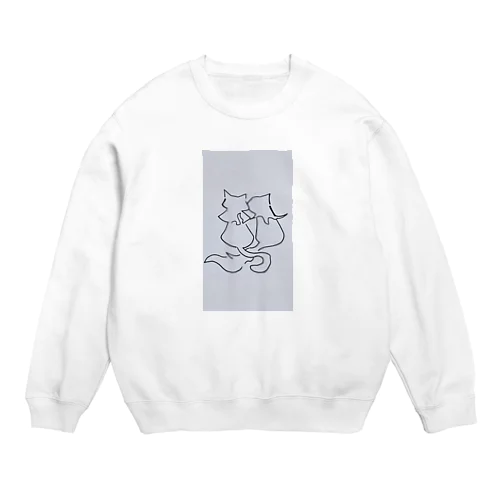 猫　落書き風 Crew Neck Sweatshirt