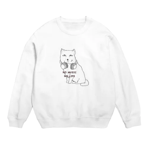 音楽が好きなチベットスナギツネ。 Crew Neck Sweatshirt