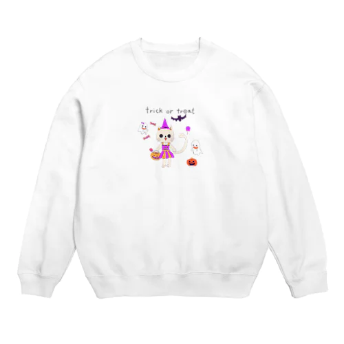 トリック・オア・トリート　ねこ Crew Neck Sweatshirt