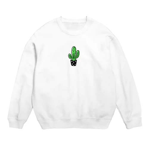 毛深サボテン Crew Neck Sweatshirt