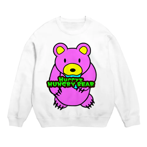 Hurryz HUNGRY BEAR ピンク Crew Neck Sweatshirt