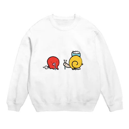 カタツムリとタコ Crew Neck Sweatshirt