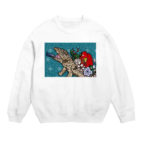 和×爬虫類（マツカサトカゲ） Crew Neck Sweatshirt