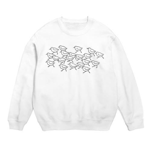 ミユビシギ19＋ハマシギ1　black（薄色用） Crew Neck Sweatshirt