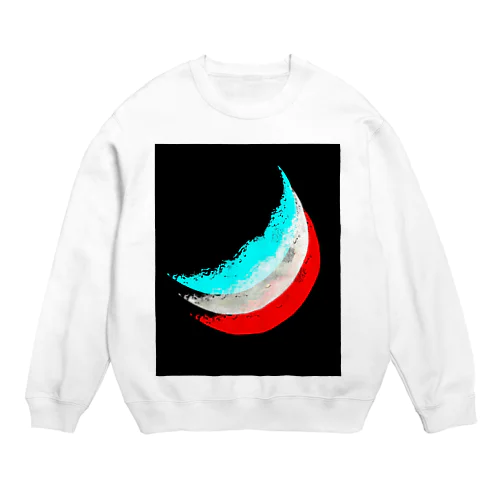 Three-color crescent moon Crew Neck Sweatshirt