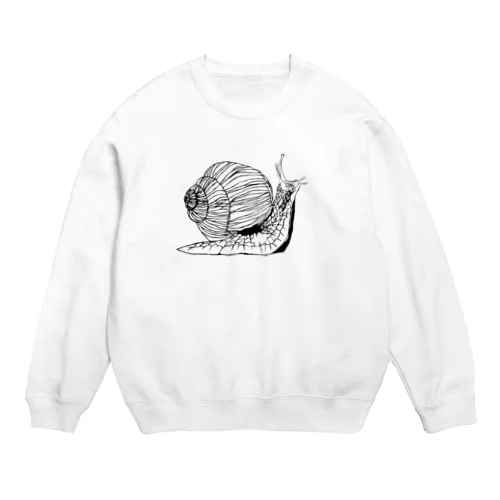 カタツムリ　モノクロ Crew Neck Sweatshirt