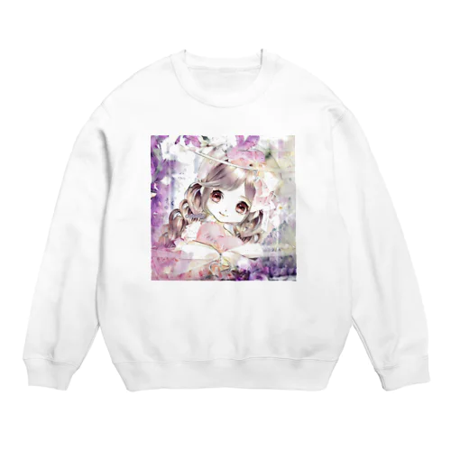 ♡可愛い女の子♡(紫) Crew Neck Sweatshirt