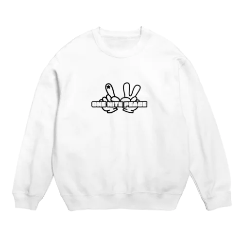 ONE NITE PEACE 指ロゴミックス Crew Neck Sweatshirt