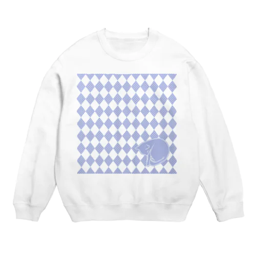 青いネムリネコ Crew Neck Sweatshirt