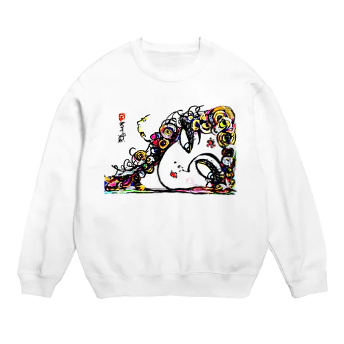 パティオ イカウイィ氏 直筆デザイン画　amo akua　スピ公認 Crew Neck Sweatshirt