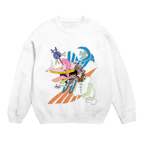 笑うクジラ Crew Neck Sweatshirt