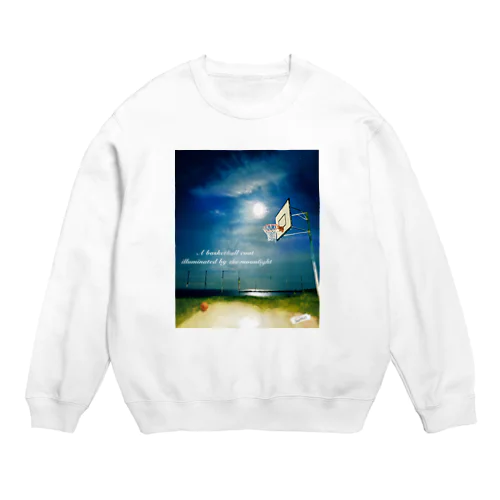 バスケットコート(水彩画) Crew Neck Sweatshirt