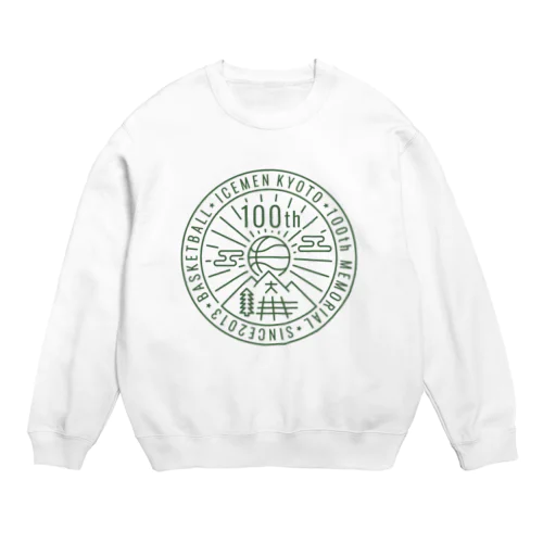 icemen kyoto 100th / white base Crew Neck Sweatshirt