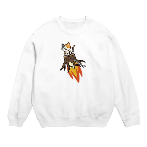 ネコ根っこロケット Crew Neck Sweatshirt