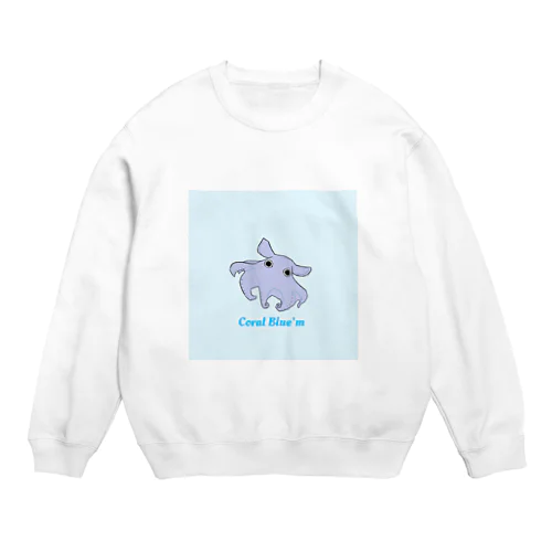 メンダコ アイテム(青) Crew Neck Sweatshirt