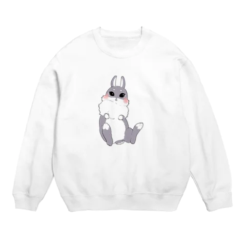 グレーうさぎ Crew Neck Sweatshirt