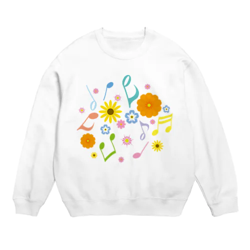 きれいな花と音符 Crew Neck Sweatshirt