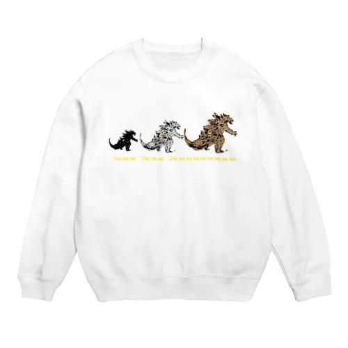 筆ペンで描いたGみたいなの3体登場 Crew Neck Sweatshirt