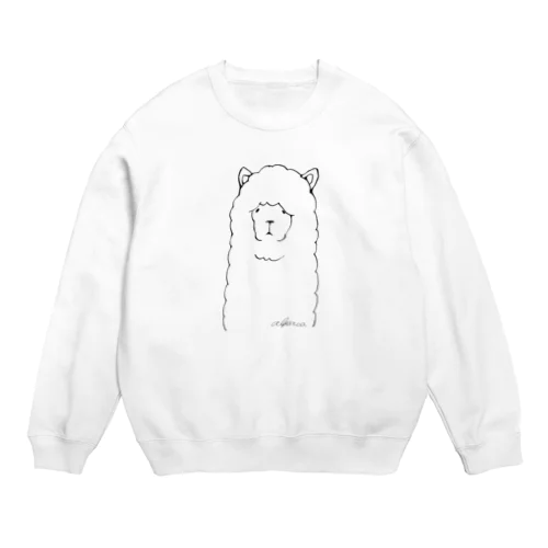 アルパカ線画 Crew Neck Sweatshirt