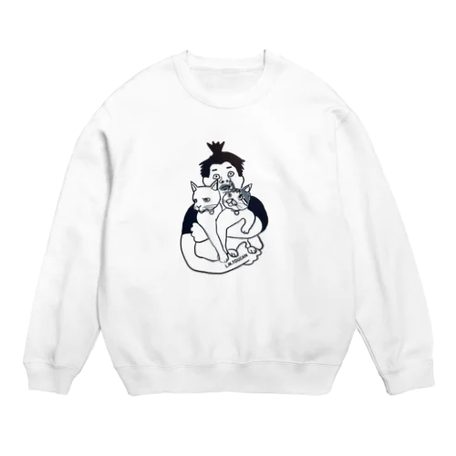 俺は猫が好き Crew Neck Sweatshirt