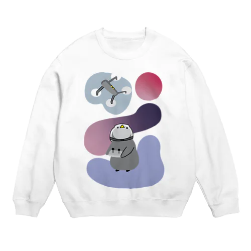 ペンギンとドローン Crew Neck Sweatshirt