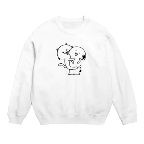 ペロワンとネコニャン Crew Neck Sweatshirt