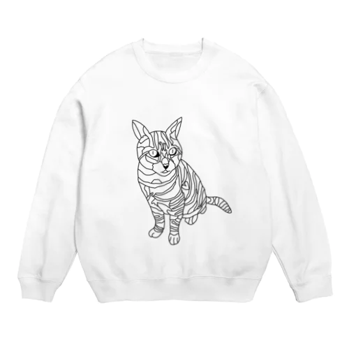 モノクロきゃっと〜3丁目の猫の感情〜 Crew Neck Sweatshirt