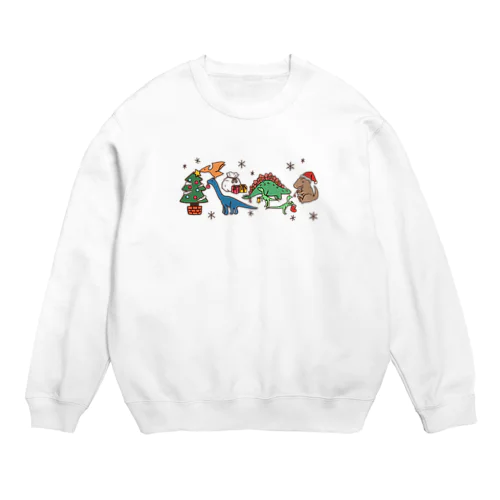 恐竜たちのクリスマス Crew Neck Sweatshirt