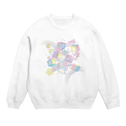 pastel animals Crew Neck Sweatshirt