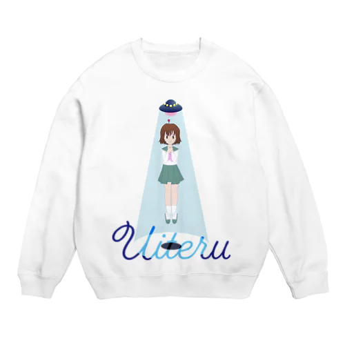 浮いてる女の子 Crew Neck Sweatshirt