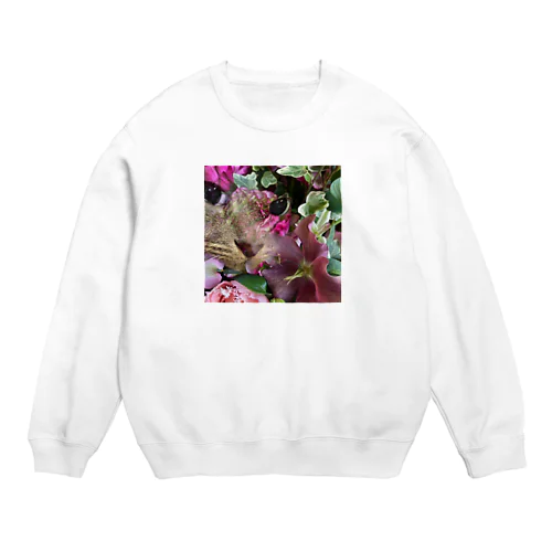 春のお花たちとハナちゃん Crew Neck Sweatshirt