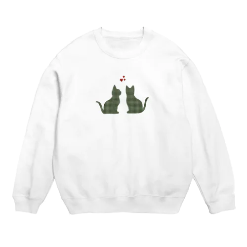 千鳥柄のねこ Crew Neck Sweatshirt