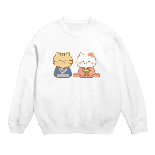 お正月猫さん Crew Neck Sweatshirt