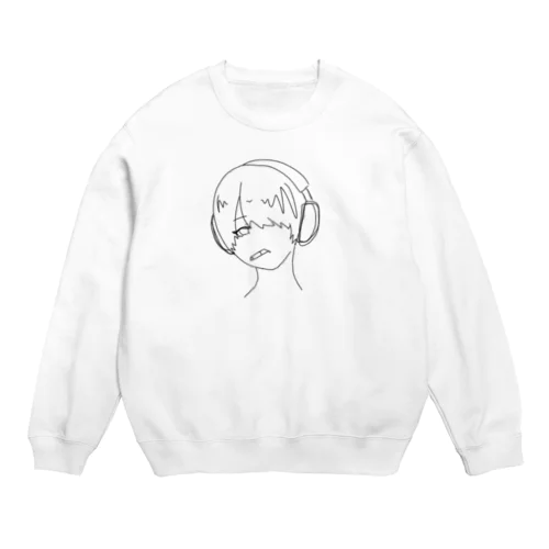 ペン描きベッドホンくん Crew Neck Sweatshirt