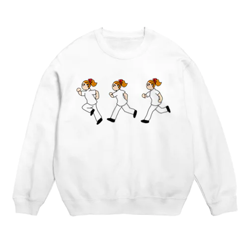 医療系女子走る Crew Neck Sweatshirt