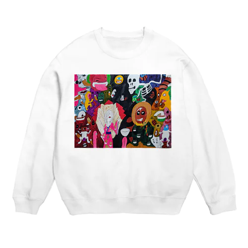 狐と狸の化かし合い Crew Neck Sweatshirt