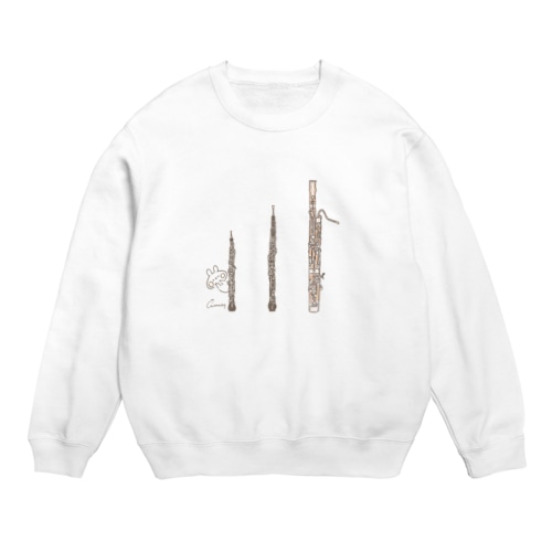 オーボエとファゴットとうさぎ Crew Neck Sweatshirt