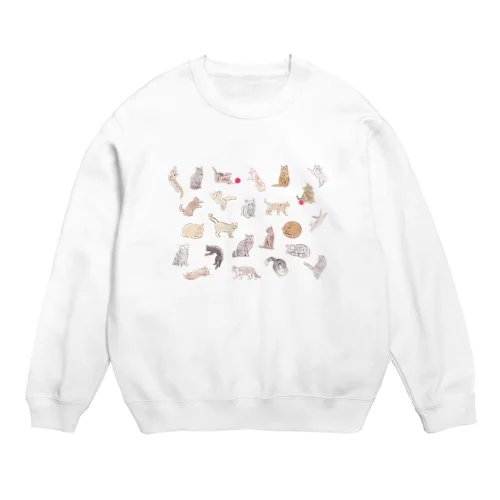 猫イラスト集合（横） Crew Neck Sweatshirt