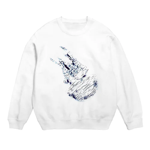 クラゲ  ホワイト Crew Neck Sweatshirt