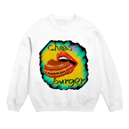 チーズバーガー-グルメシリーズ Crew Neck Sweatshirt