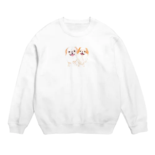 仲良し狆ちゃん Crew Neck Sweatshirt