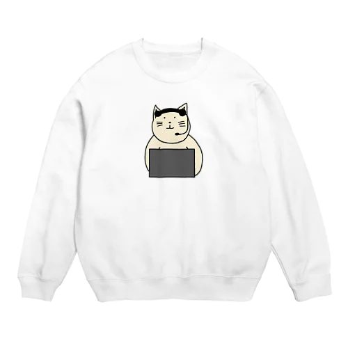 コールセンターねこ Crew Neck Sweatshirt