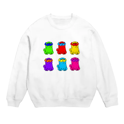 おすわりカラーパグ Crew Neck Sweatshirt