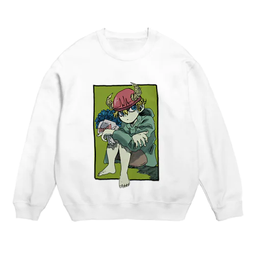 独りぼっち怪獣と花束（奇跡） Crew Neck Sweatshirt