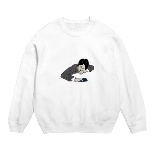 オフィスで寝る人 Crew Neck Sweatshirt