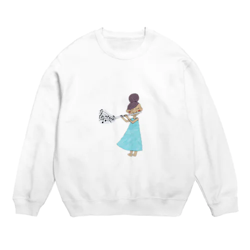 フルートの女の子 Crew Neck Sweatshirt