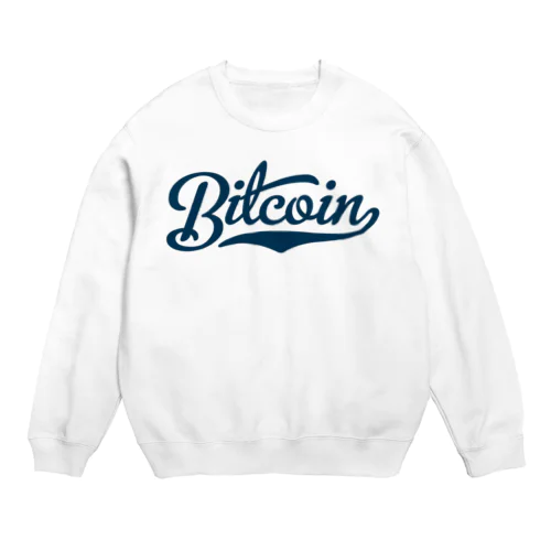 bitcoin #1 navy font Crew Neck Sweatshirt