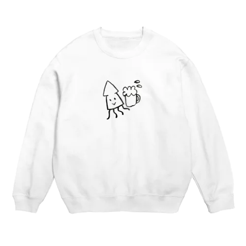 スルメイカとビール。 Crew Neck Sweatshirt