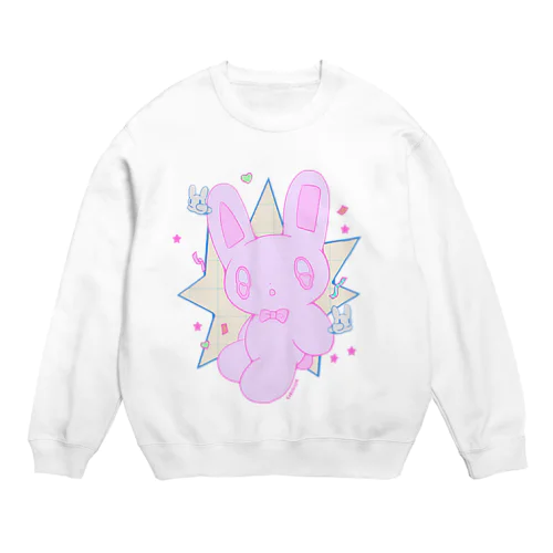 ✩△ poppin bunny ♡✩ Crew Neck Sweatshirt